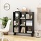 Black Engineered Wood 9-Cube Bookcase with Removable Shelves and Raised Feet